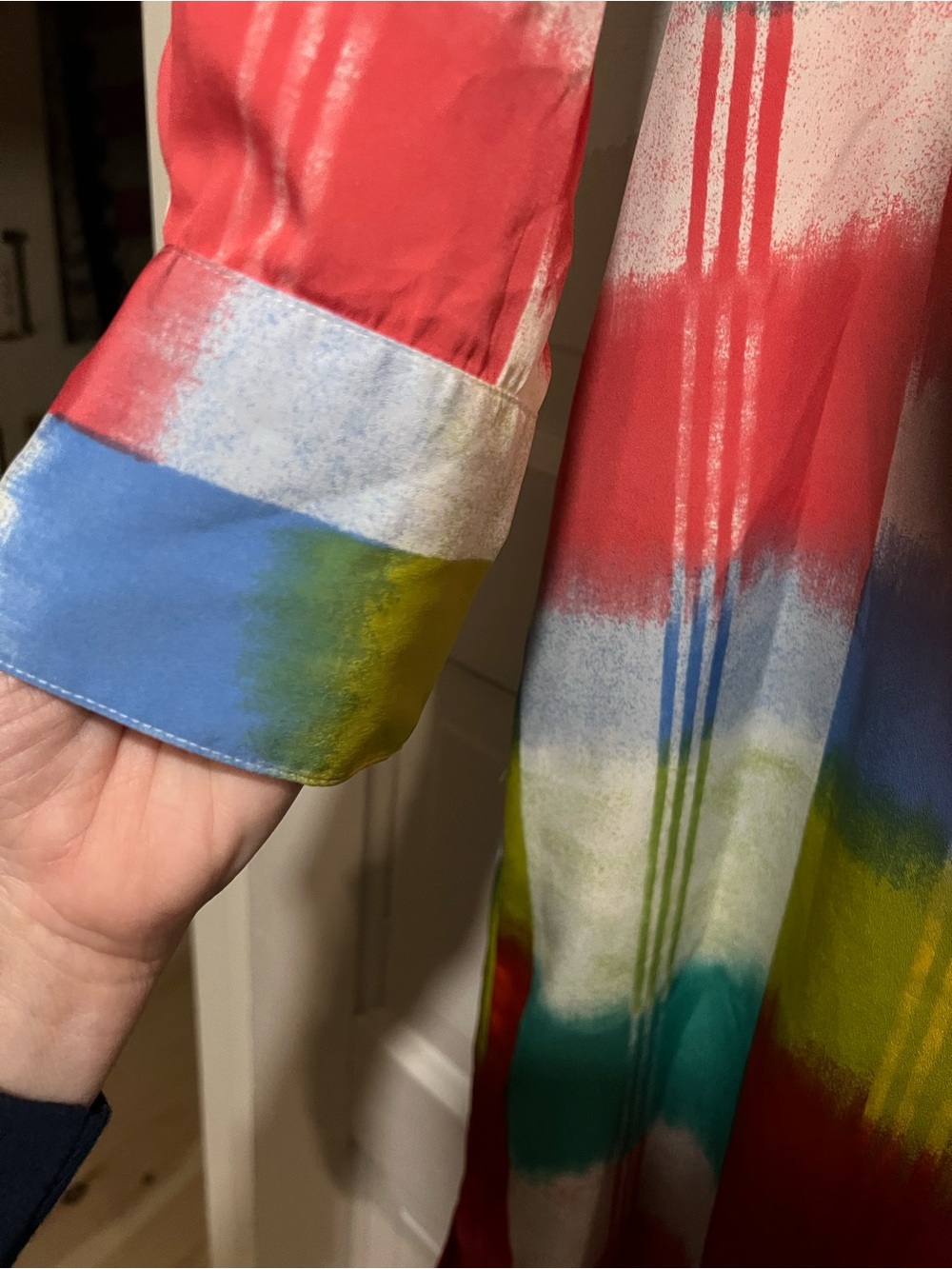 Vibrant Multi-Color Button-Front Shirt Dress - Picture 3 of 3